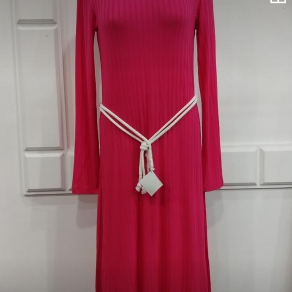Zara Hot pink long dress - Picture 6 of 10